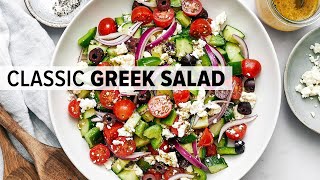 EASY GREEK SALAD RECIPE  plus meal prep ideas amp tips [upl. by Revkah485]