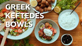 Greek low carb keftedes bowls with tzatziki [upl. by Redyr256]