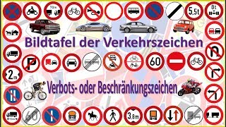 Bildtafel der Verkehrszeichen  Verbots oder Beschränkungszeichen [upl. by Eatnoid]