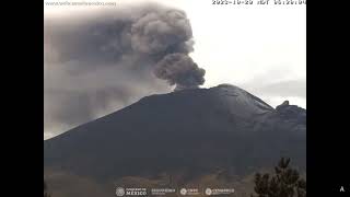 October 20 2023  Eruption Column  Popocatepetl Volcano Mexico  0619 MDT [upl. by Akiv899]