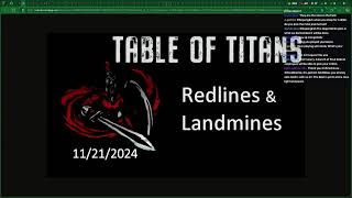 TableofTitans Redlines amp Landmines [upl. by Schnur]