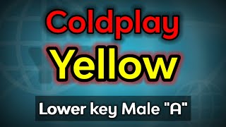 yellow  coldplay karaoke low key male [upl. by Dloreg734]