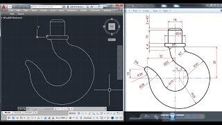 AutocAD 2D Practice Drawing  Exercise 6  Crane Hook Basic amp Advance Tutorial [upl. by Richer]