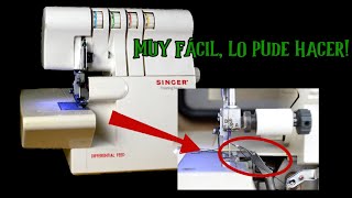 Cambiar looper superior en máquina OVERLOCK SINGER FINISHING TOUCH🔧🧵 [upl. by Htebilil907]