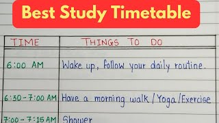 Best Study Timetable  Timetable for school or College students  daily routine [upl. by Eibrab]