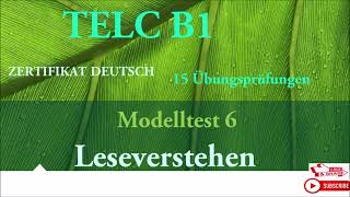 TELC B1  zertifikat deutsch 15 übungsprüfungen Leseverstehen B1 modelltest 6 mit Lösungen [upl. by Eittol]