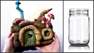 ❣DIY Fairy Garden Log House Jar❣ [upl. by Chalmers479]