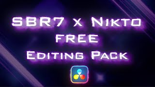 THE BEST FREE DAVINCI RESOLVE EDITING PACK SBR7 X NIKTO EDITING PACK 75 PRESETS [upl. by Ecyoj]