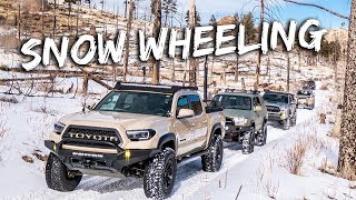 SNOW WHEELING  Casual day trip hangs and weiners with Tacomas 4runners and a Jeep [upl. by Files872]