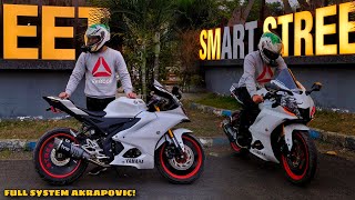 ₹450000 Thousand Worth MODIFICATION on R15 V4  Full System AKRAPOVIC Exhaust  Brembo Brakes MxK [upl. by Hartnett]