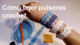 Cómo tejer pulsera crochet [upl. by Novelia893]