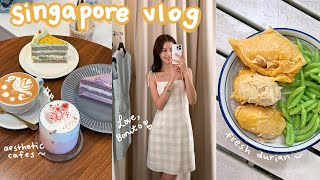 singapore vlog 🇸🇬 Love Bonito brand trip cafes chicken rice kaya toast durian cute outfits ❤️ [upl. by Navillus81]