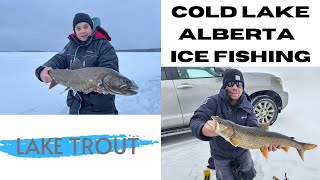 Ice Fishing Cold Lake for Lake Trout [upl. by Ferdie]