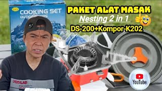 unboxing paket alat masak nesting 2 in 1 DS200komporK202 [upl. by Yeliah480]