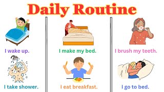 Daily Routine Vocabulary  Daily Routine with Sentences  English Sentences  Daily Use Sentences [upl. by Alyson]