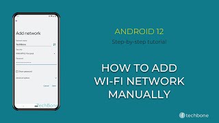 How to Add WiFi network manually Android 12 [upl. by Vilma926]