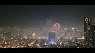 New Years Day 2024 Midnight in Makati Manila Philippines [upl. by Yadsendew]