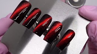 How To Create Press On Nails  viral cat eye glass effect nail design [upl. by Siurad672]