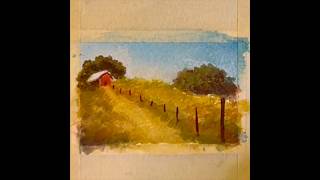 2” x 3” Miniature Watercolor of a Vineyard [upl. by Iiette]