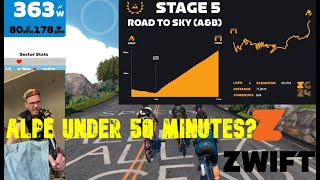 ZWIFT games Stage 5  The Alpe in under 50 minutes [upl. by Adyan990]