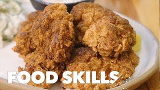 How Japanese Fried Chicken Gets Extra Crispy  Food Skills [upl. by Zilada]