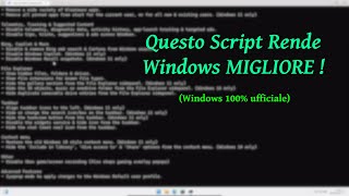 Questo Script Migliora DI MOLTO Windows [upl. by Ttennaej]