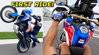 FIRST RIDE ON HONDA AFRICA TWIN 1100 [upl. by Warford]