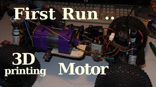 RC Truggy  First Run with new 3D printing motor rebuilder from old drill [upl. by Liatrice]