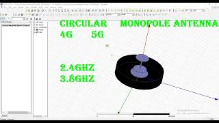 circular monopole antenna design operating at 08GHz09GHz24GHz38GHz58GHz in hfss [upl. by Avera]