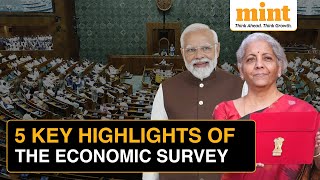 Budget 2024 Economic Survey Explained In 5 Minutes  Key Highlights Of Economic Survey [upl. by Yaj249]