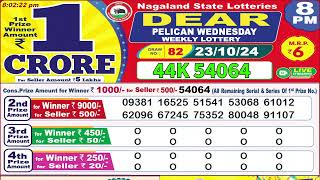 Dear Pelican Wednesday Weekly Lottery 8PM Todays Live Draw Date 23102024 [upl. by Ahsircal]