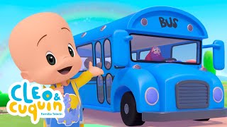 Las ruedas del bus de colores 🚌 Canción infantil y música para bebés con Cleo y Cuquín [upl. by Amalbergas]