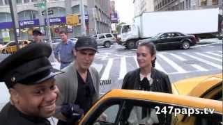 Torrey DeVitto and Paul Wesley coming in and out of there Soho Hotel in New York [upl. by Griswold]