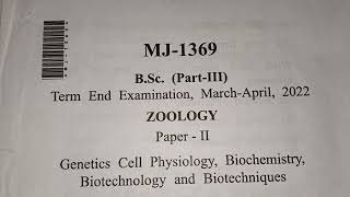 Bsc 3rd year zoology 1st paper Bsc3rd year zoology paper 1st 2022 question paper zoology1stpaper [upl. by Arrac]