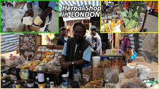 A GHANAIAN HERBALIST IN UK  LONDON  LOCAL STREET market in London  DALSTON MARKET [upl. by Ash]