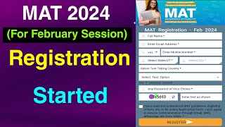 MAT 2024 Registration Started  How to Fill the application form Details Application [upl. by Ydnab202]