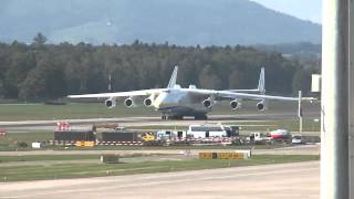 Antonov An225 «Mriya»  Take off on runway 16 at ZRH  Zurich [upl. by Rehpotsihrc]