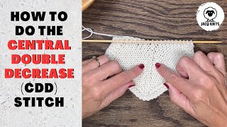 The Central Double Decrease knit stitch Easy instructions [upl. by Nawad]