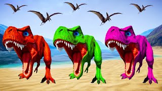 TREX COLOR PACK vs INSPINEDORAPTOR vs SPINOSAURUS vs GODZILLA  Jurassic World Evolution [upl. by Navis926]