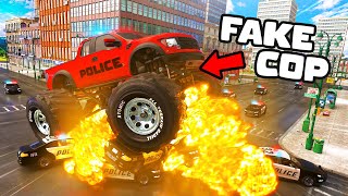 Monster Truck Fake Cop In GTA5 RolePlay [upl. by Heathcote]