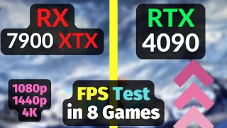 RX 7900 XTX vs RTX 4090 in 8 GAMES  1080p 1440p 4K  Ray Tracing  DLSS 3 vs FSR [upl. by Secnirp]