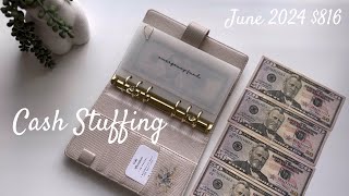 Cash Envelope Stuffing  June 2024 🩵 [upl. by Eintrok]