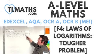 ALevel Maths F406 Laws of Logarithms Tougher Problem [upl. by Naesar768]