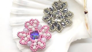 DIY Video Tutorial quotQueen of Heartsquot con Cipollotti Rocailles e Rivoli ciondolo pendant [upl. by Ellehcal]