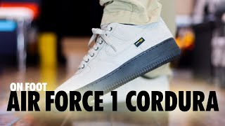 ON FOOT Nike Air Force 1 Cordura ReCor Light Iron Ore Schopes 4K HQ3822 001 [upl. by Irene]