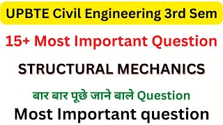 Structural MechanicsSOM  Most Important Question  Civil 3rd Semester Structural [upl. by Montana]