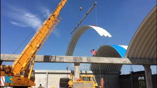 How Truss less Roofing are Erecting at site  Truss less Roofing  dome structure without truss [upl. by Bettine]