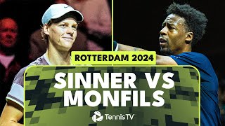 ENTERTAINING Jannik Sinner vs Gael Monfils Highlights  Rotterdam 2024 [upl. by Hpeosj459]