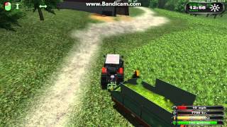 farming simulator single chopper serigstad underhaug wagon and MF3080 [upl. by Yelrebma]