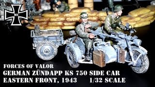 Forces of Valor German Zündapp KS 750 Side Car Eastern Front 1943 [upl. by Fanchet]